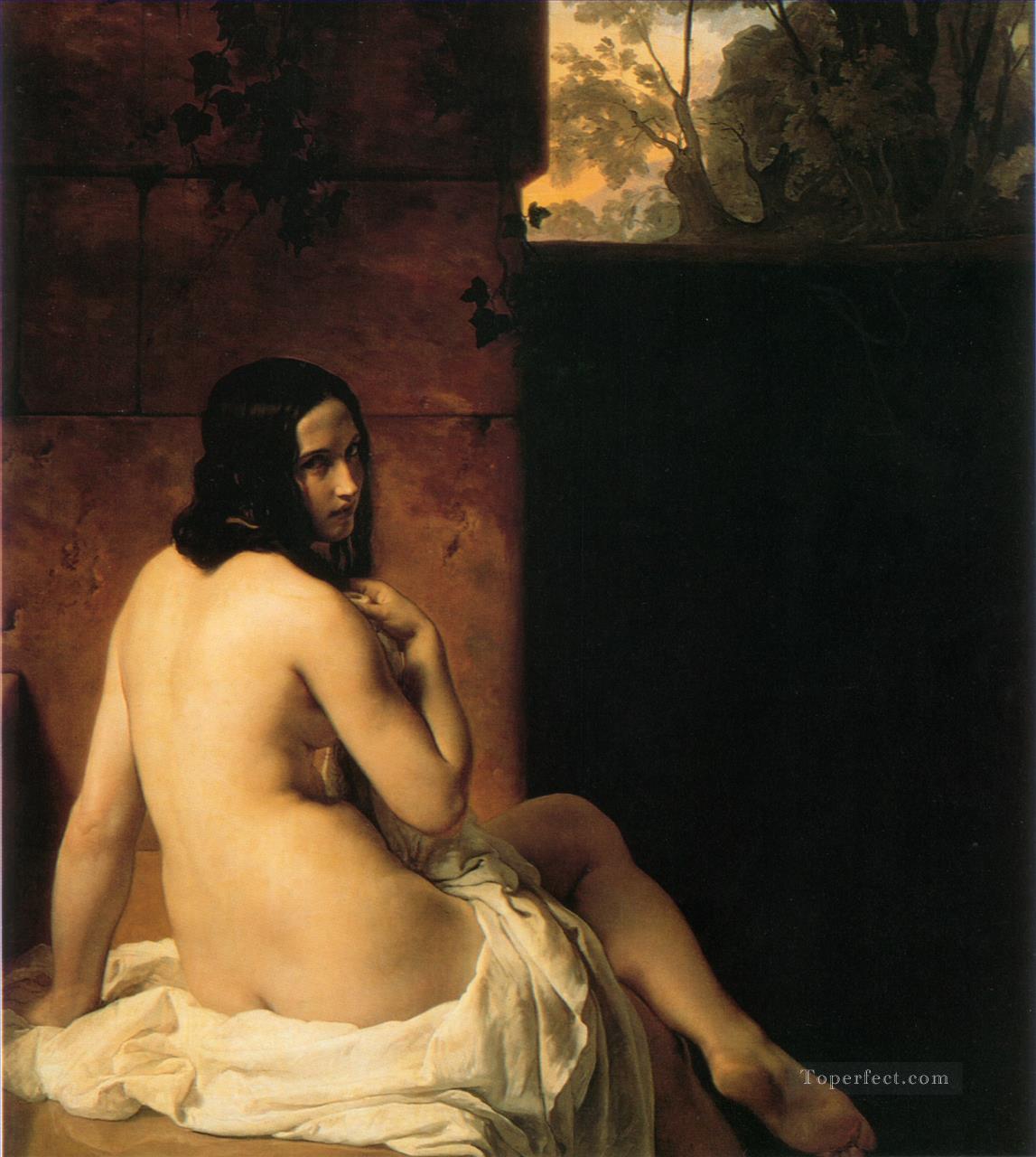 susanna al bagno female nude Francesco Hayez Oil Paintings